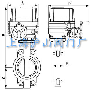 DB971X防爆電動軟密封蝶閥結(jié)構(gòu)圖